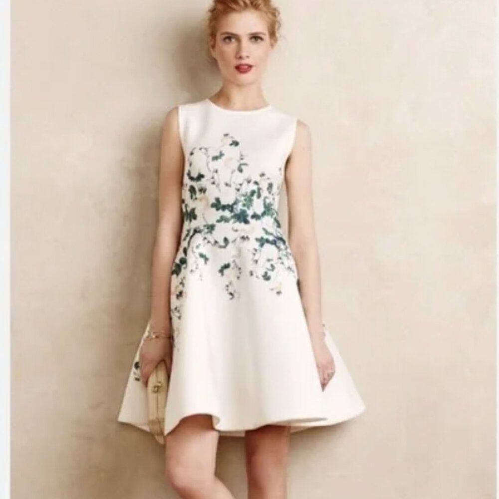 STUNNING White & Pink Floral Suzie Neoprene Dress by Erin Fetherston